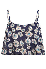 Blue Daisies Cropped Top 