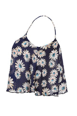 Blue Daisies Cropped Top 